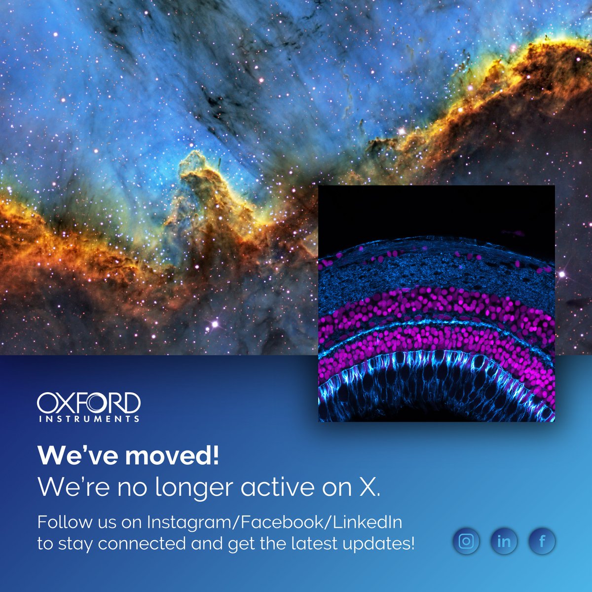 AndorTechnology's tweet image. 📢 We’ve moved!

We’re no longer active on X, but the conversation doesn’t stop here.

Stay connected with us on LinkedIn, Facebook and Instagram:
🔗 linkedin.com/company/oxford…
🔗 facebook.com/oxinst
🔗 instagram.com/oxinstplc/

See you there!