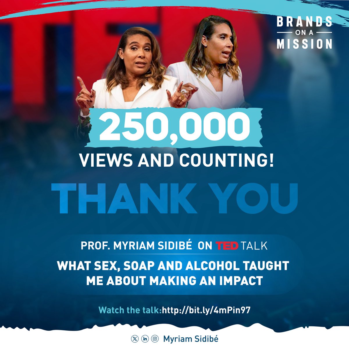 I am truly grateful for the incredible response to my #TEDTalk. Since the launch, a quarter of a million of you have joined the conversation, and your engagement inspires me every day.

This is more than a milestone; it shows we are ready for a new kind of economy, one where