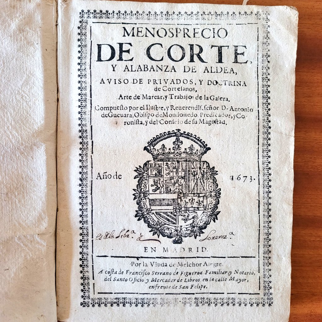 bibliotecas_MF's tweet photo. "Menosprecio de corte y alabanza de aldea" é unha das obras máis populares de frei Antonio de Guevara, quen foi bispo de #Mondoñedo e tan famoso na súa época que mesmo Cervantes o citou no prólogo do Quixote

Contámosvos máis
📸 https://t.co/HHnBp7k7Jk https://t.co/gy59q7m9HR