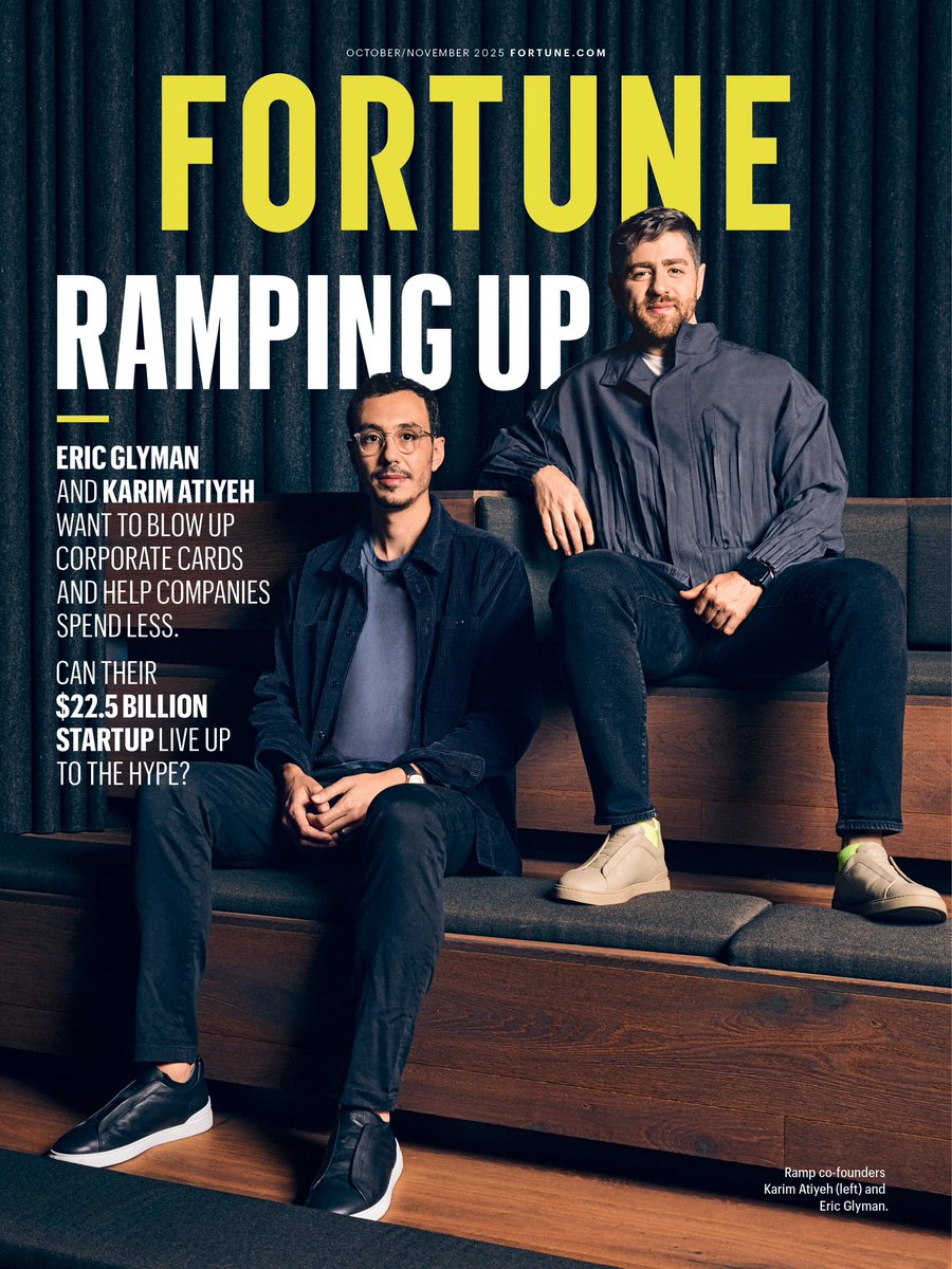 eglyman's tweet image. Big milestone for @tryramp: the cover of Fortune. 
Grateful for our customers, team, and everyone helping us build what’s next.
