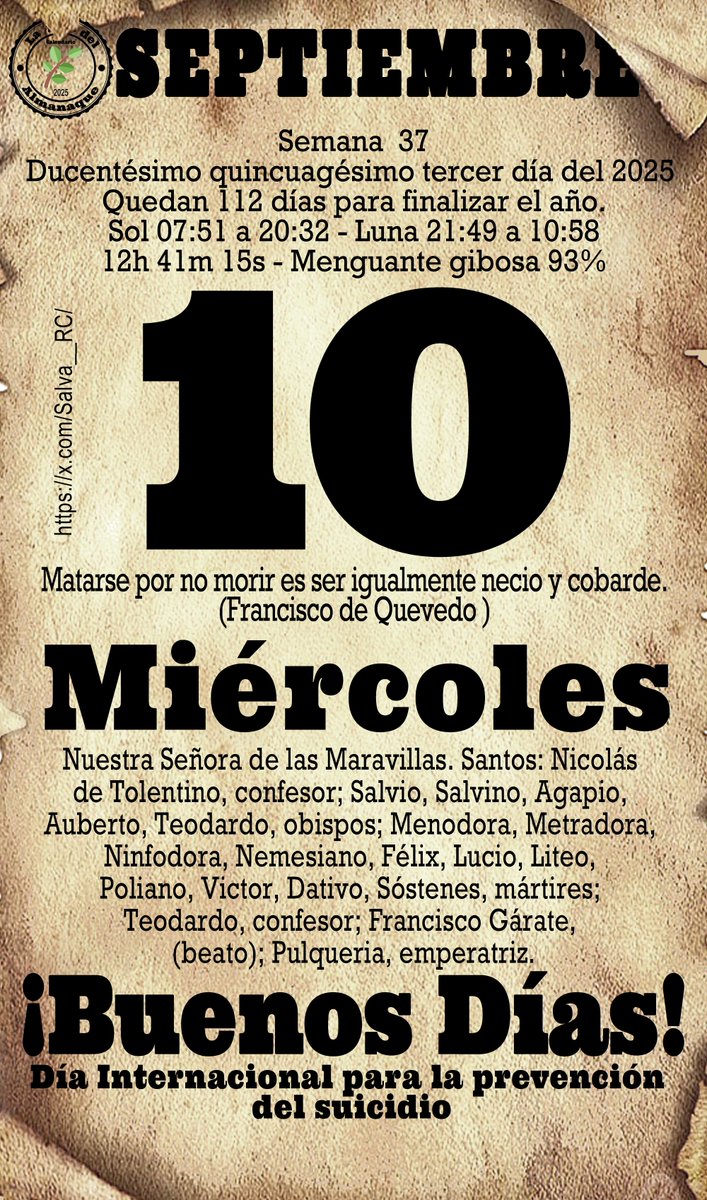 La hoja del almanaque. Buenos días