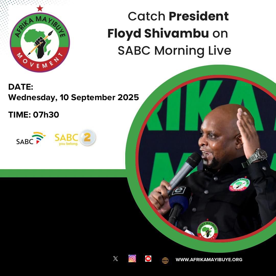 Kusasa ekuseni ngo 07h30! #MayibuyeiAfrika!