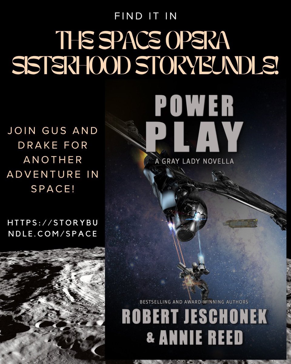 TheFictioneer's tweet image. Get POWER PLAY in the SPACE OPERA SISTERHOOD STORYBUNDLE, offer ends 9/11!
Gus and Mephistopheles thought they deserved a break, until a secret and alien threat turn their lives upside down.
storybundle.com/space
#limitedtime #alieninvasion