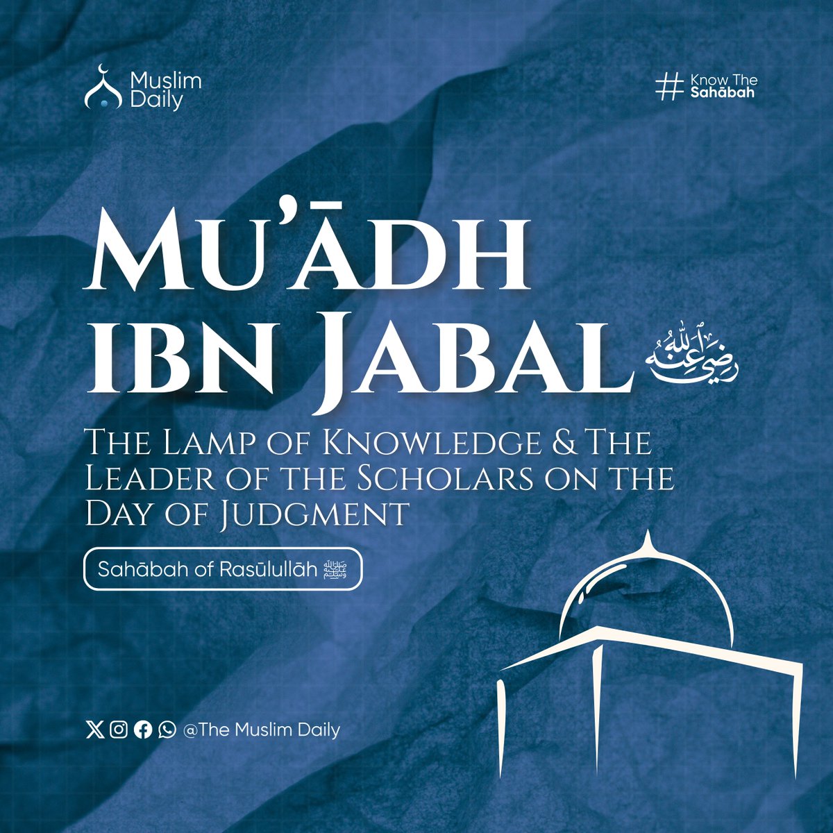 MuslimDaily247's tweet photo. Among the youth of Madinah, few shone like Muʿādh ibn Jabal رضي الله عنه. Handsome, eloquent, and blessed with a sharp mind, he embraced Islām at a young age and immediately devoted himself to learning the Qurʾān and Sunnah.
#KnowTheSahabah #Muaz #Muadh #MuadhIbnJabal https://t.co/FJKS5EXQr7