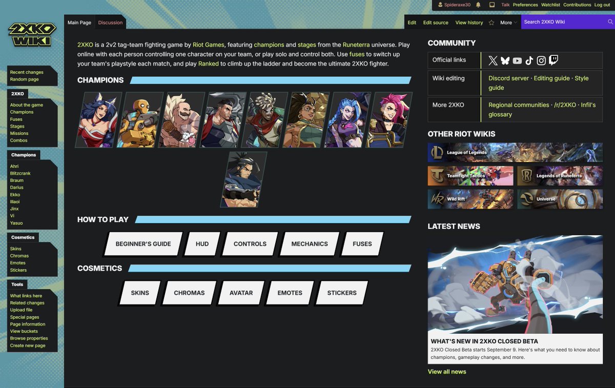 Hey folks, an update regarding <a href="/Play2XKO/">2XKO</a> and the wiki. After many talks with Riot, we will not be hosting 2XKO content on the League wiki…

AND THAT'S BECAUSE WE ARE LAUNCHING A SEPARATE WIKI FOR 2XKO! wiki.play2xko.com/en-us/

Like the League wiki, the 2XKO wiki will be ad-free