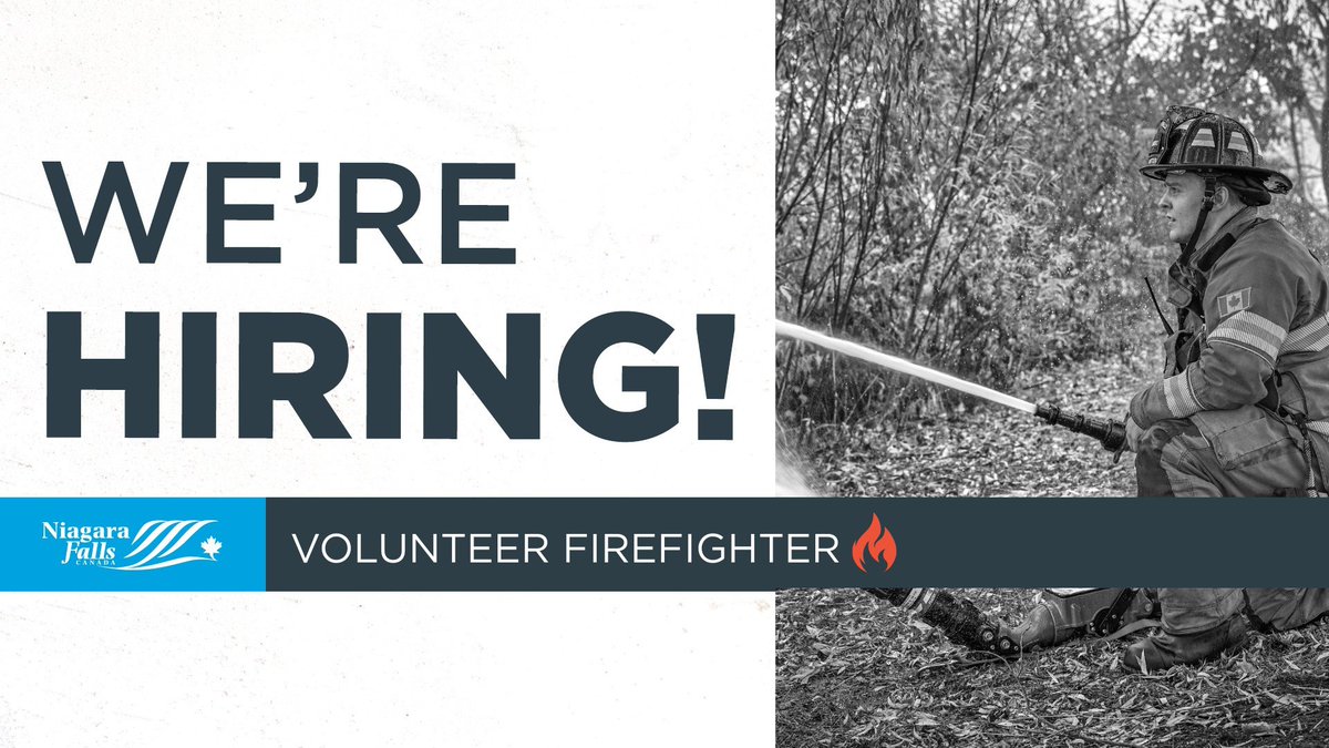 The City of Niagara Falls is recruiting Volunteer Firefighters! 🔥🚒

Interested candidates are encouraged to attend the Fire Department's Session on September 22, 2025, from 7 – 8:30 PM at Station 5 (11208 Sodom Road).

➡️ Registration is required. Please email