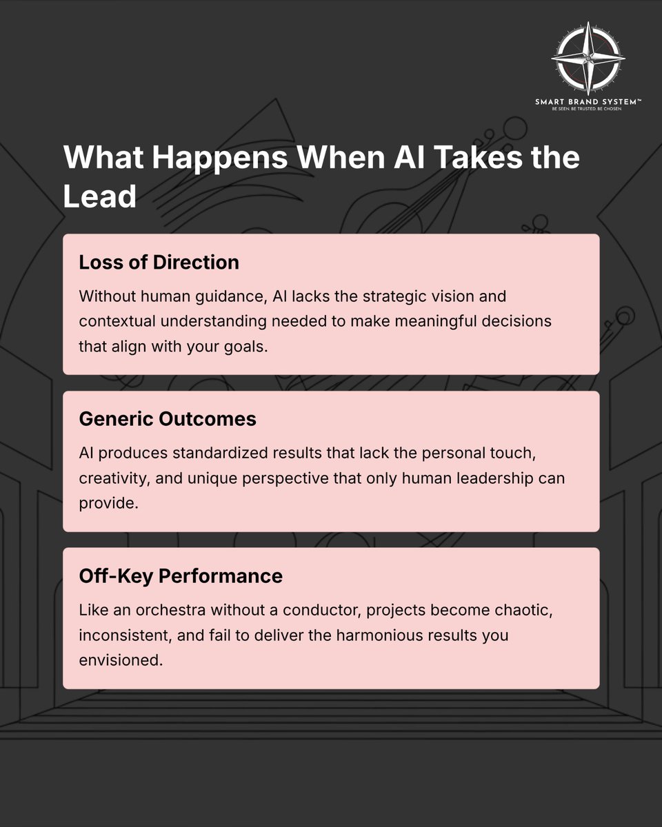 mariaduron's tweet image. AI is your assistant conductor, not your orchestra.
If you let it run the show, the music goes off-key. Your job is to lead. AI’s job is to help you keep time and keep everyone aligned.
This isn’t about replacement. It’s about using AI to handle the repeatable work so you can…
