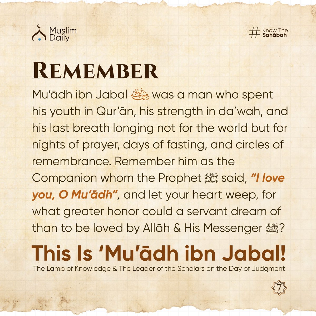 MuslimDaily247's tweet image. #CompanionsOfTheProphet #SahabahSeries #IslamicHistory #GoldenGeneration #VirtuesOfTheSahabah #SalafAsSalih #MuslimDaily #YourIslamicCompanion #IslamicReminder #QuranAndSunnah