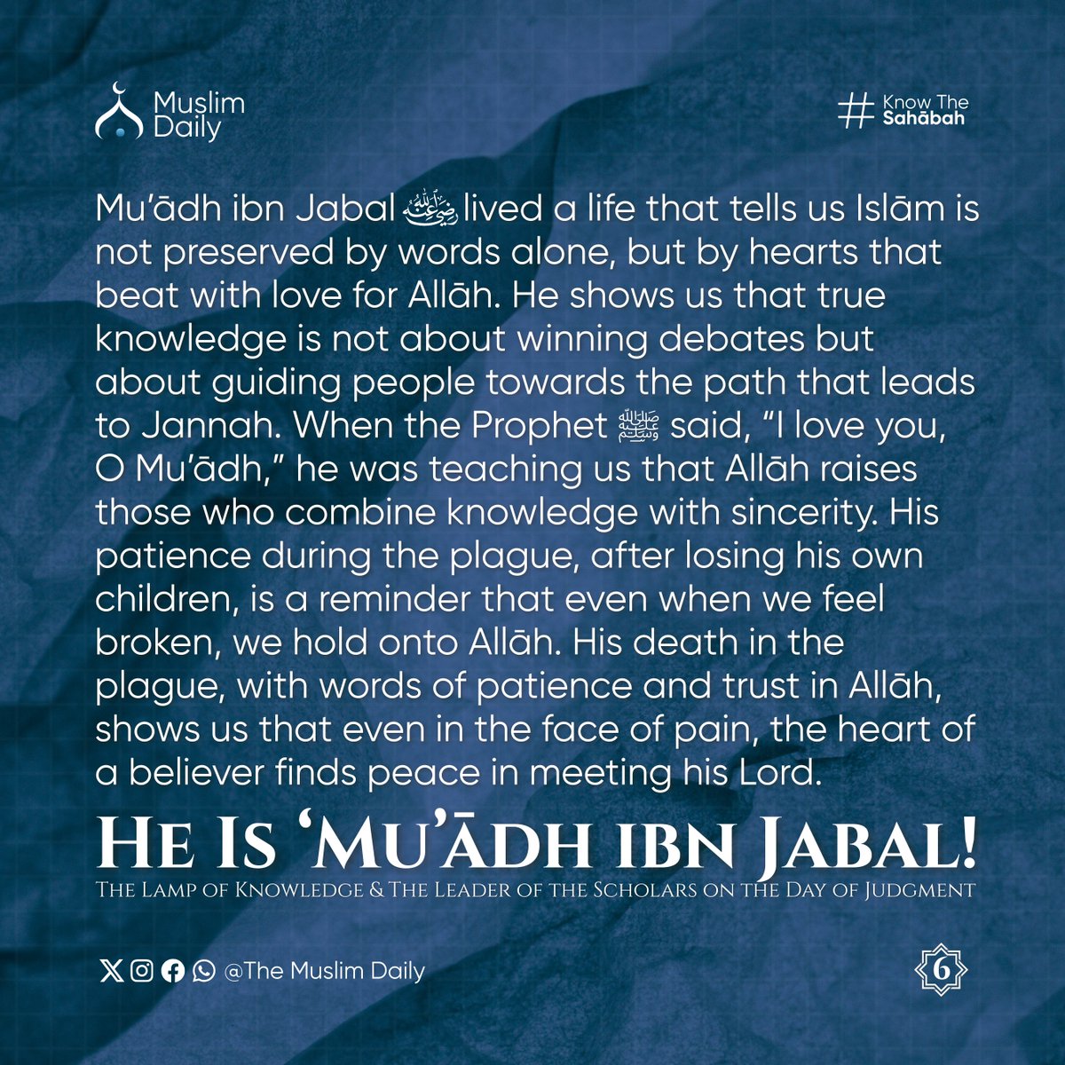 MuslimDaily247's tweet image. #CompanionsOfTheProphet #SahabahSeries #IslamicHistory #GoldenGeneration #VirtuesOfTheSahabah #SalafAsSalih #MuslimDaily #YourIslamicCompanion #IslamicReminder #QuranAndSunnah