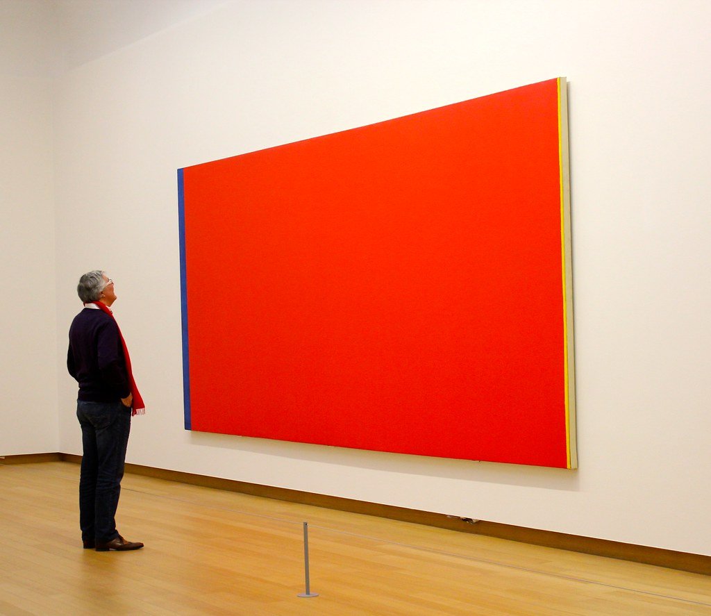 When a psycho knifed a Barnett Newman every professional refused to restore it because it was too hard to match Newman's intrincate brushwork, then one of those "my toddler could make it" guys tried it with a paint roller and the result was so bad *the knifer* complained about it
