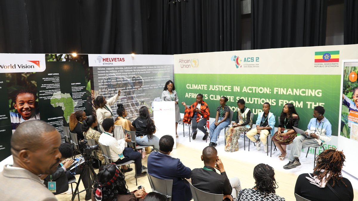 WorldVisionEth's tweet photo. “We didn’t create this problem, but we are the future. We need a say in climate decisions that affect us children. ”– Samuel,17, Kenya.

At #ACS2, #children took the stage in the panel on climate issues, reminding us to listen to their voices &amp; act now. #ACCS2 https://t.co/fYCVIcvroQ