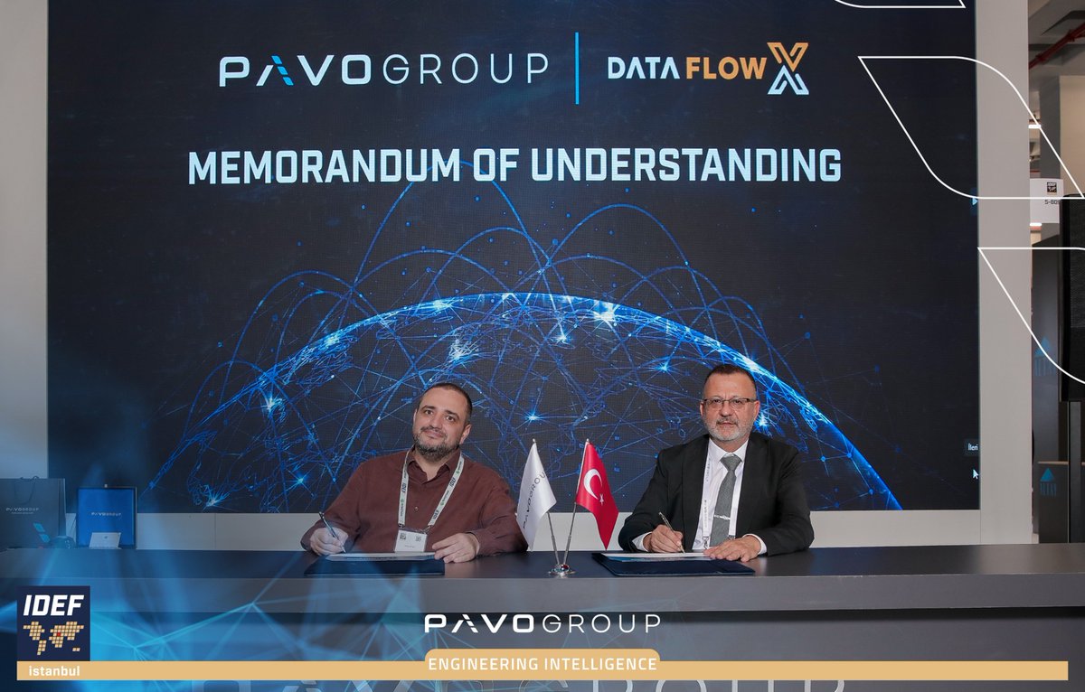 PavoGroup's tweet image. Pavo Group & DataFlowX signed an MoU at #IDEF2025!
By combining our strengths, the partnership aims to enhance infrastructure resilience and efficiency, delivering innovative outcomes and long-term benefits for stakeholders both nationally and globally.
#PavoGroup #DataFlowX