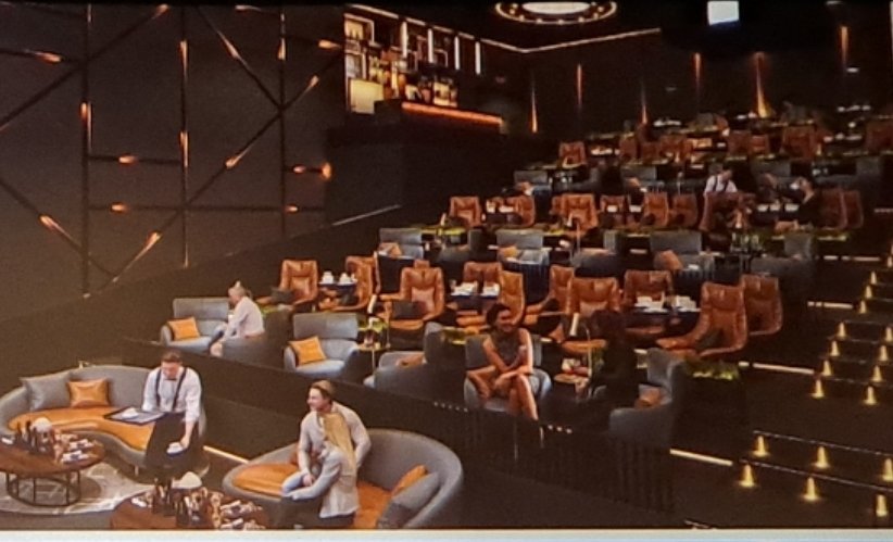 Movies2Theatres's tweet image. #PVR has started Showing this slide in Intervals. This is the mock image of  Dine-In  Audi no. 8 at #INOX at M5 E-city Mall expected to open within this week . Also this slide without any iota of doubt now officially confirms it will have Onyx the 2nd  LED screen of BLR (smaller