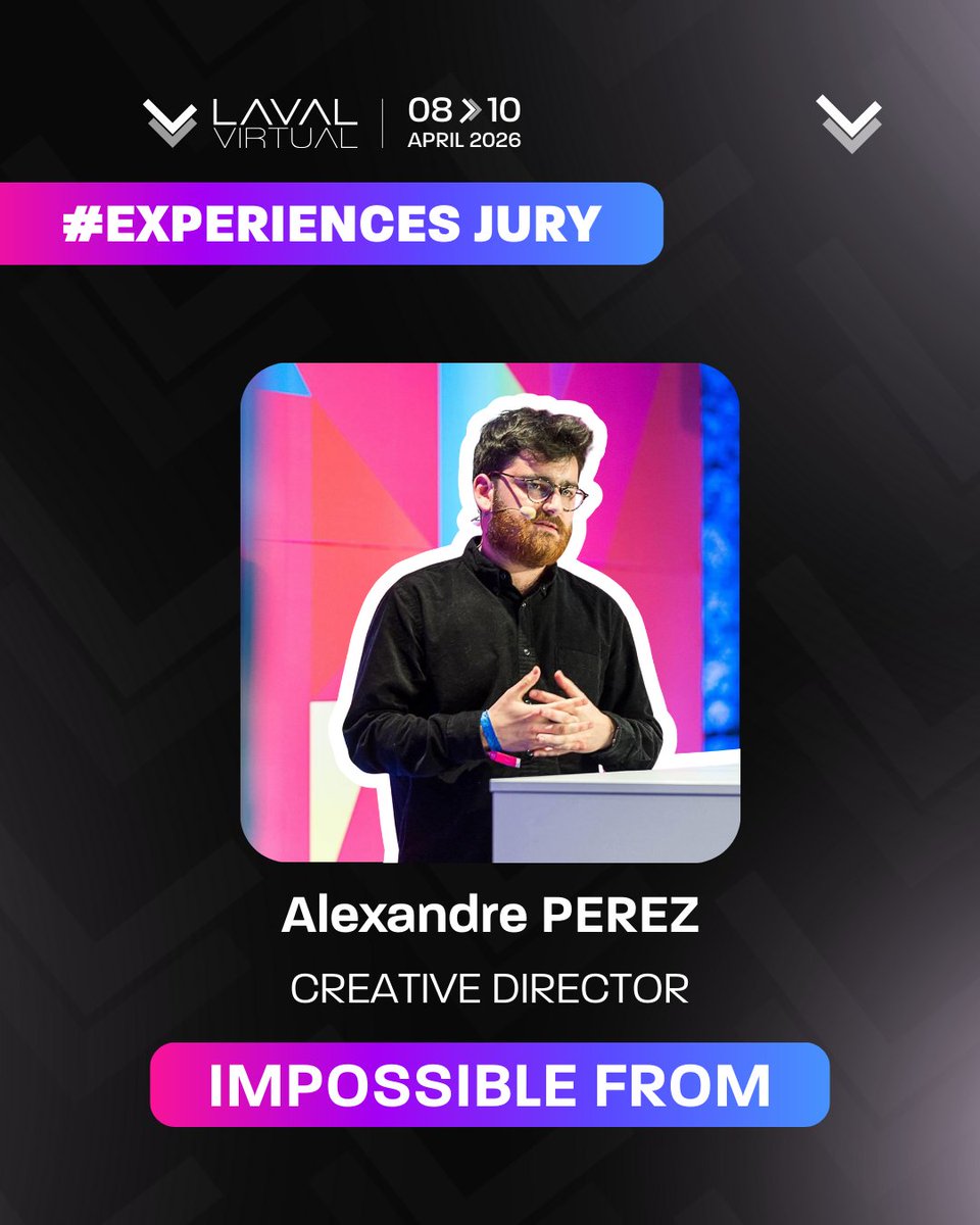 lexandreperez's tweet photo. Thrilled to be part of the jury for the #Experiences competition at Laval Virtual! 

Got an immersive project? Don’t miss the chance to showcase it — apply before 17 Jan 2026!

#LavalVirtual #LV #LV2026 #XR #Tech https://t.co/5fdqRPd0Ys