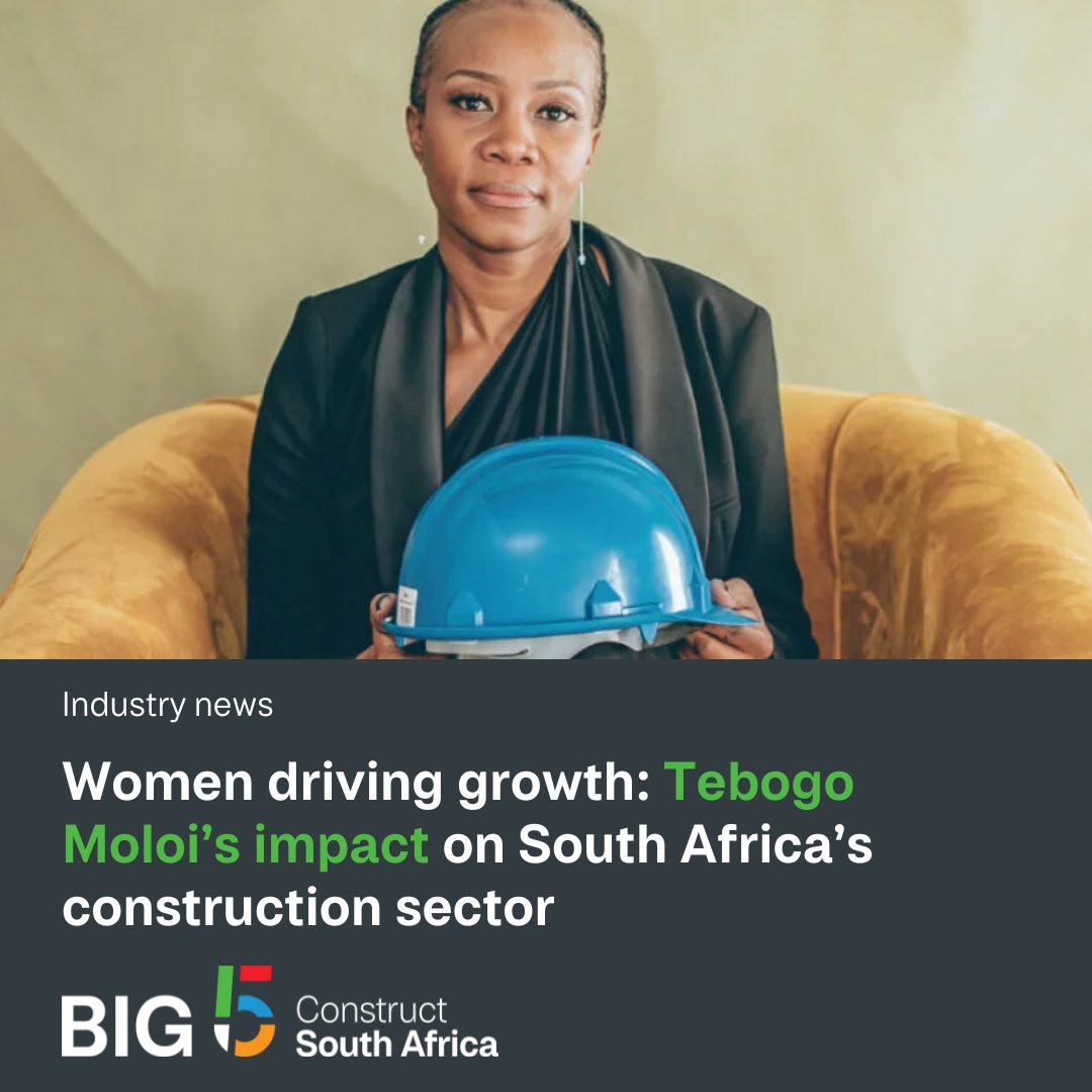 Big5SouthAfrica's tweet image. Women driving growth: Tebogo Moloi&apos;s impact on South Africa&apos;s construction sector

Read more here: bit.ly/4mSPGYK

Article source: Construction World
Image source: Raizcorp
#Constructionleaders #Womaninconstruction #ConstructionSA