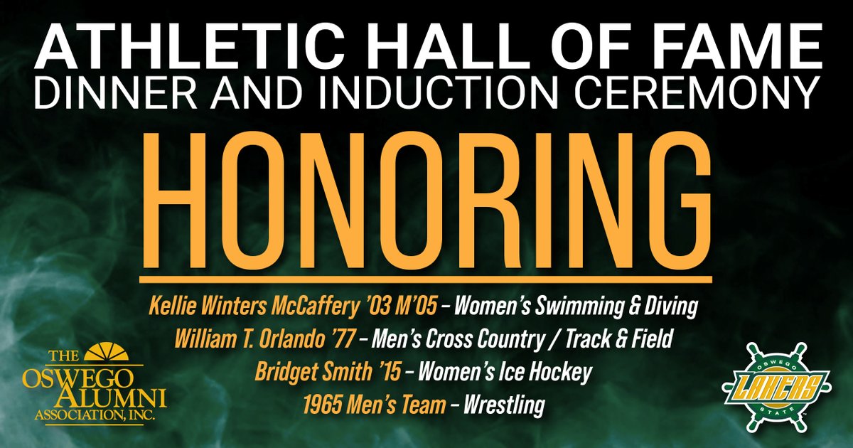 Celebrate the accomplishments of three outstanding alumni athletes, along with the university's first-ever team induction, at the 2025 Athletic Hall of Fame Dinner and Ceremony — Saturday, Oct. 4, on campus. Register now at alumni.oswego.edu/halloffame25. 🏆💚💛