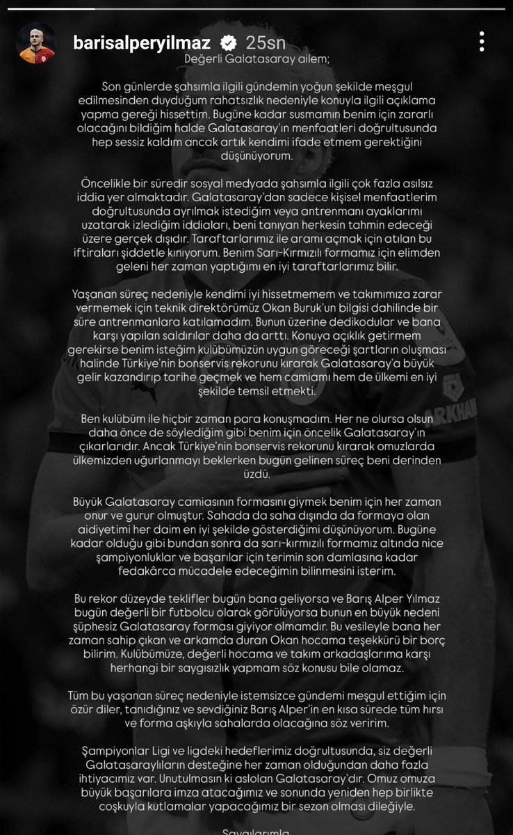 SON DAKİKA | Barış Alper Yılmaz'dan açıklama