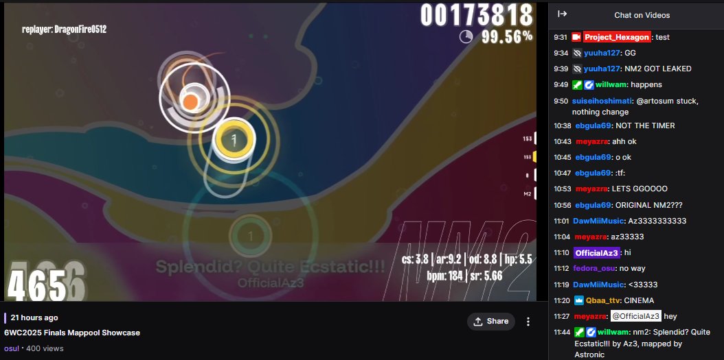 [Announcement]

I have made an osu! original for the 6 Digit World Cup 2025 (6WC2025), and my track got in the Finals Mappools NM2!

Splendid? Quite Ecstatic!!!
Genre: Happy Psycore
BPM: 184

Official MV release will be available on Yobimo's Youtube Channel ^^

#osu #6wc
