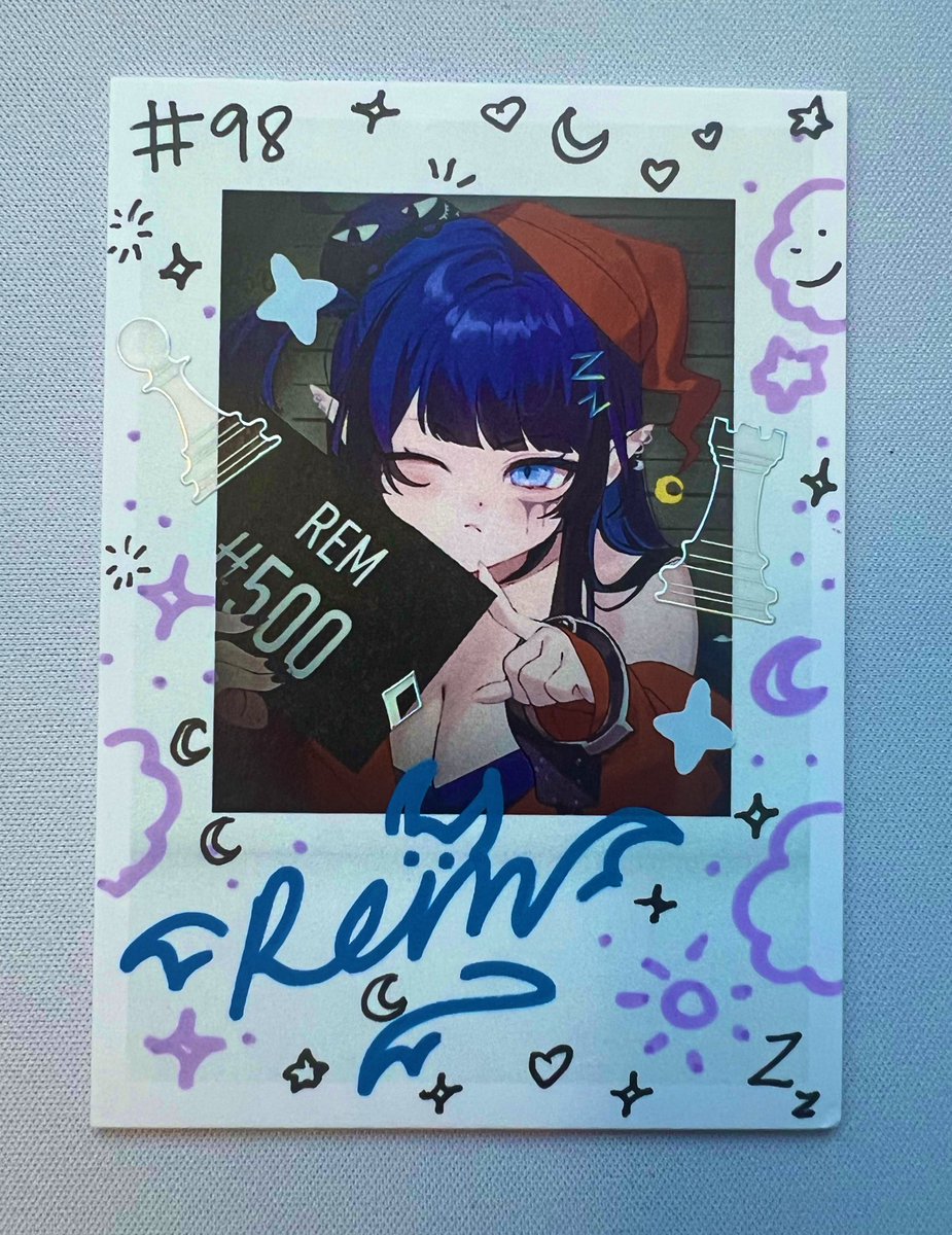 matadorart64's tweet image. It has finally arrived!! Love it V4!😈💤🌙🌠🛌

REM’s 1st Anniversary Merch:
- BIG Remmie Plushie (with extra BIG Gyatt) 
- Signed Checki Number 98 out of 100 (Drawn by REM) 
#REMKanashibari #LiveDreaming #ENVtuber #Vtuber