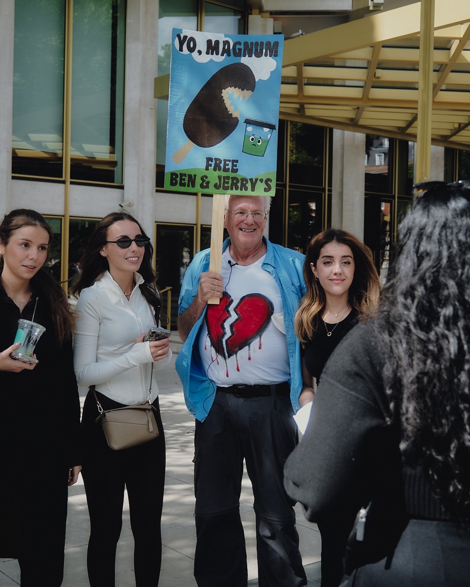 I'm in London today to tell The Magnum Ice Cream Company: if Ben &amp; Jerry’s is going to stand up for what matters, we need to be independent.

Support #FreeBenAndJerrys - freebenandjerrys.com