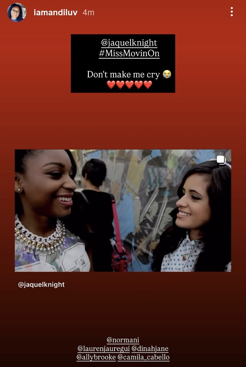 Normani’s mum tagging Camila in her Instagram story 🥺😭