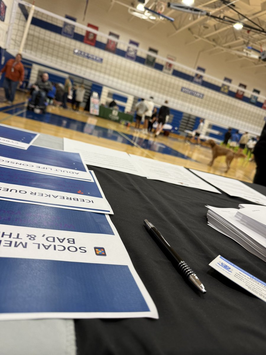 All set for the Health Fair at Howard-Winneshiek CSD. Lots of great information will be available from a variety of sources.#education #OnlineSafety #HealthyLifestyle  <a href="/HowardWinnCSD/">Howard Winn</a>