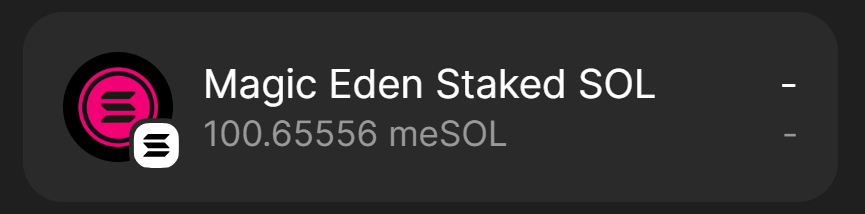 mmguru_pro's tweet photo. Swapped 101 $SOL → 100.65 $meSOL! 🔄
Already 102k SOL staked on Magic Eden Validator 🥩
Big thanks to the @MagicEden team for sharing rewards with $ME stakers! 💓
And to everyone staking here – you're boosting the ecosystem for all 🙌
#meSOL #MagicEden #StakingRewards
