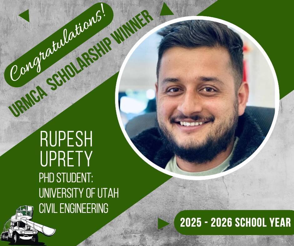 urmca's tweet image. Congratulations to Rupesh Uprety, one of the winners of the third annual Utah Ready-Mixed Scholarship program, which supports the education of Utah students studying fields related to concrete.
#paveahead #buildwithstrength #utahreadymixedconcreteassociation #webuildutah
