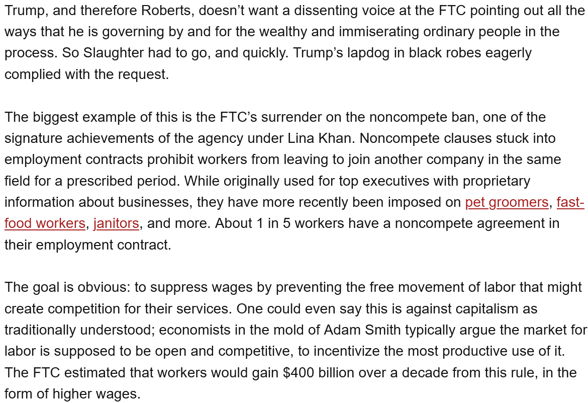 ᛕᎥᕼᗷᗴᖇᑎᗴ丅Ꭵᑕᔕ (@kihbernetics.bsky.social) (@kihbernetics) on Twitter photo "Workers are the soul of America, and the Trump-Vance FTC won’t stop fighting for them."
<a href="/AFergusonFTC/">Andrew Ferguson</a>
while in fact 👇
Trump Lets Bosses Grab $400 Billion in Worker Pay
- The American Prospect
prospect.org/labor/2025-09-… "Workers are the soul of America, and the Trump-Vance FTC won’t stop fighting for them."
<a href="/AFergusonFTC/">Andrew Ferguson</a>
while in fact 👇
Trump Lets Bosses Grab $400 Billion in Worker Pay
- The American Prospect
prospect.org/labor/2025-09-…