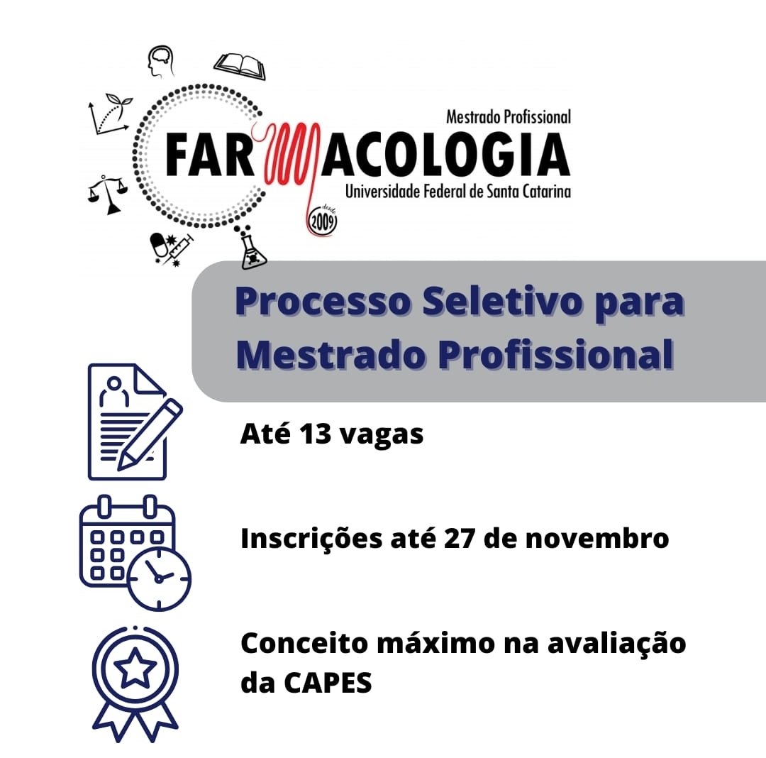 Mestrado Profissional Farmacologia UFSC tweet media