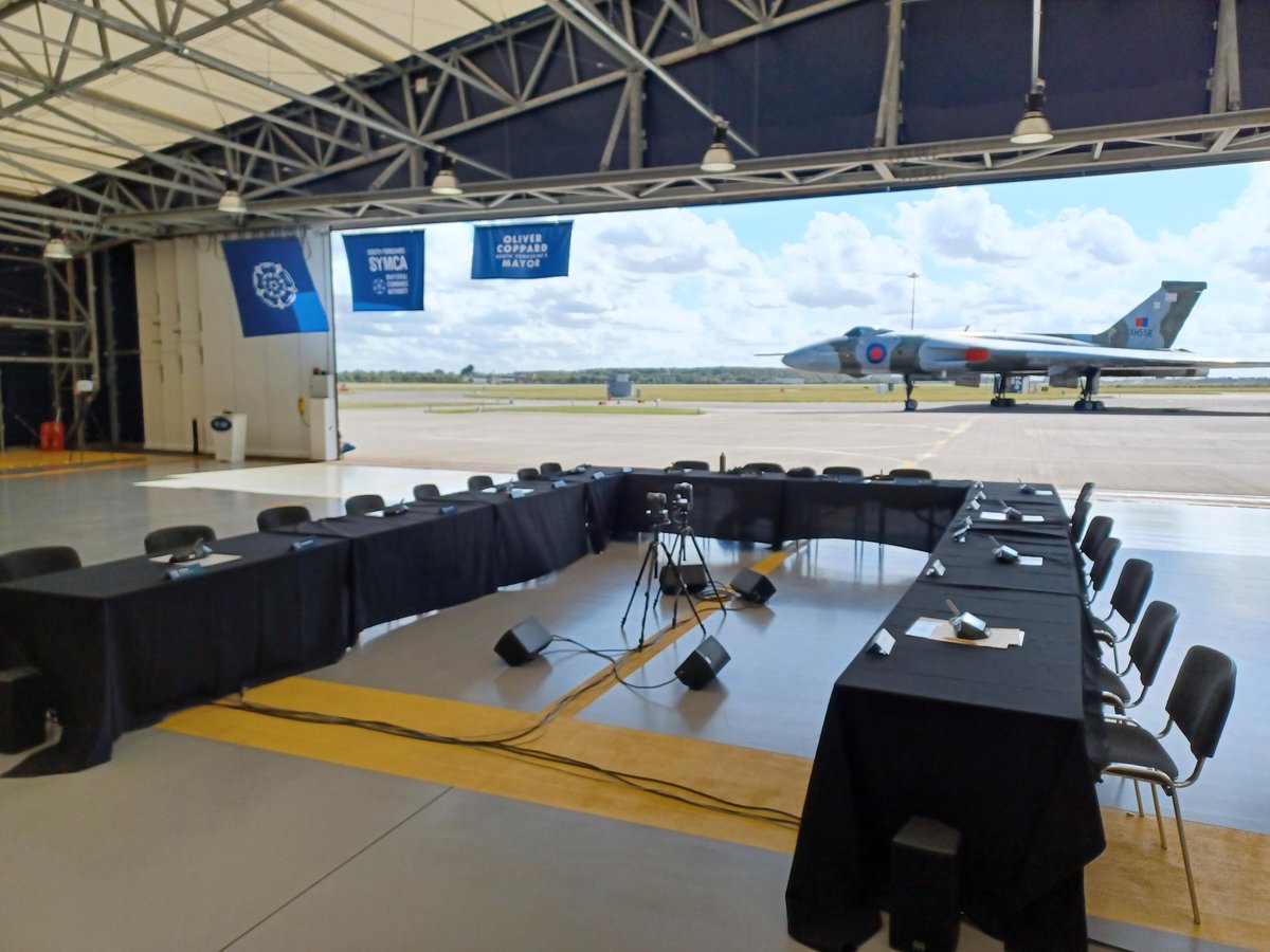 public_i's tweet image. 🚀 Live from the hangar! We're #webcasting the South Yorkshire Airport reopening board meeting with the iconic Vulcan bomber as a backdrop.
👉 Watch live: lnkd.in/eYWRcDzW
🔍 Our event services: lnkd.in/dES8DVi8
#LiveWebcasting #EventsTech #PublicSector #Publici