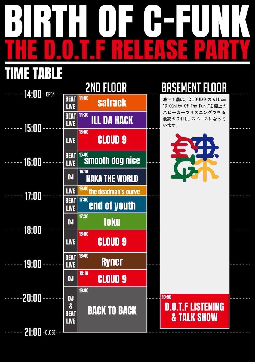 CLOUD9_FuFuFunk's tweet image. 9/27はCLOUD-9のリリースパーティーです。超超豪華なメンツが集まるのでcheckよろしくお願いします