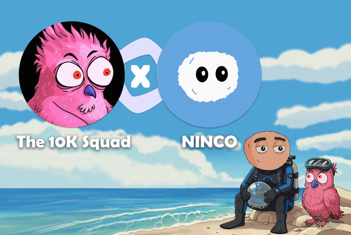 🔥 Ninco x The 10 k squad 🔥

We’re happy to announce our collaboration with
<a href="/the10kSquad/">The 10k Squad</a> 

To mark the occasion, we’re giving away
🏆 3 GTD + 5 FCFS spots from each project.

✅How to enter:
1️⃣ Follow <a href="/ninco_fi/">Ninco</a> and <a href="/the10kSquad/">The 10k Squad</a> 
2️⃣ Like &amp; RP this post
3️⃣ Tag 2 people in the