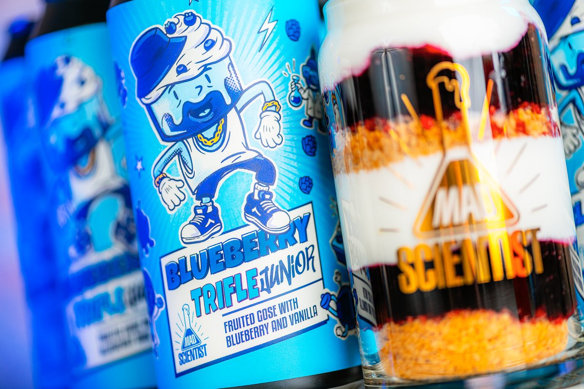 BLUEBERRY TRIFLE JUNIOR Blueberry-Vanilla-Lactose Gose madscientist.hu/termek/blueber…

Once again, zero artificial ingredients were used, just as much blueberry concentrate as it takes to make this beer feel truly layered, juicy and worthy of the name, the concept, you and us.