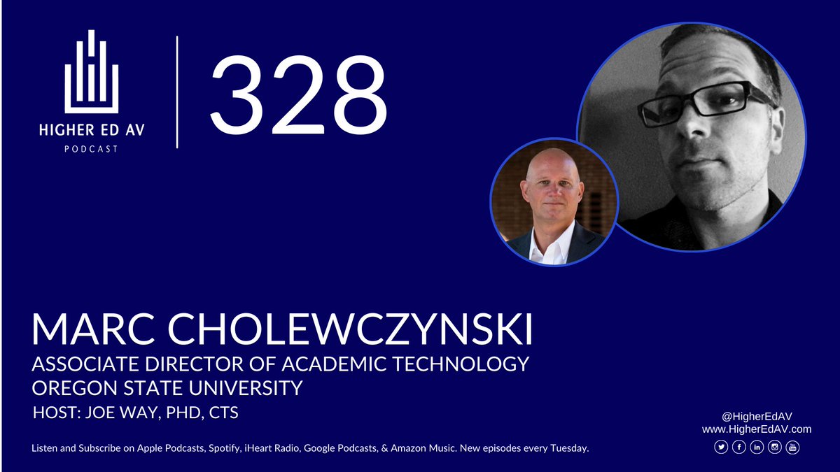 HigherEdAV's tweet image. This week, @MCholewczynski, Assoc. Dir. of Academic Technology at @OregonState, joins @JosiahWay discussing his role, career at OSU, &amp;amp; the value in working across your org. They also touch on the direction of AV, both audiovisual and “automation and visualization.” And of course,…