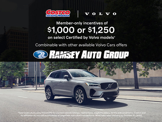Exclusive Costco Member Savings now through October 31, 2025! Eligible Costco Members who purchase a Certified by Volvo 2022-2025.5 models can save up to $1250 on select Certified by Volvo models. Visit volvocarsramsey.com/certified-preo… for full details! #ramseycars #costcomembersavings