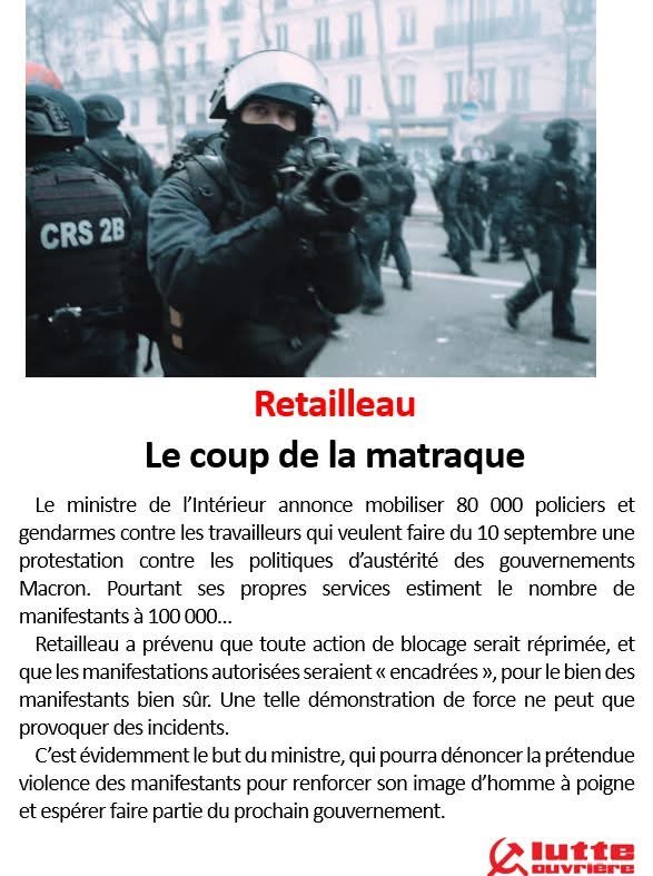 StephPellegrini's tweet photo. Retailleau : le coup de la #matraque #10septembre https://t.co/LmkhAvWSSF