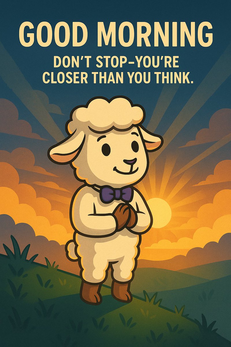 Good morning, Lambow fam ☀️🐑
Today’s a fresh page — write something worth remembering.
Speak kindness.
Chase progress.
Protect your peace.

Whatever you’re working toward…
don’t stop. You’re closer than you think.
#LMBW #GoodMorning #KeepGoing #LuMeme #WenLambo