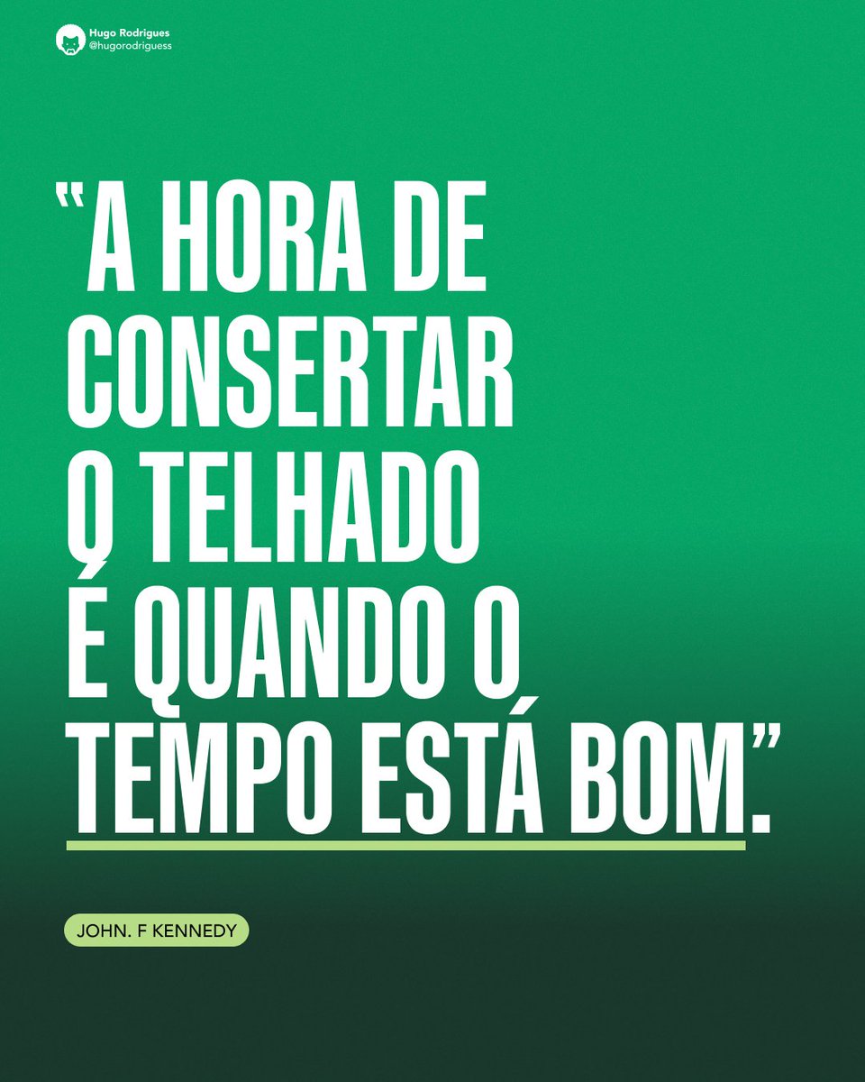 Esperar a tempestade chegar pra agir pode ser tarde demais.

Porque quando o tempo fechar — e ele sempre fecha — quem se antecipou, segue firme.