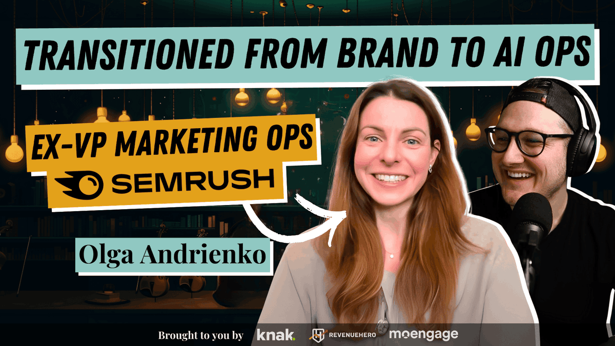 New episode just dropped!

186: <a href="/Olgandrienko/">Olga Andrienko</a>: Ex-VP at Semrush left her 35-person brand team to build AI for marketing ops

Blog recap: humans.short.gy/olga-blog
Youtube: humans.short.gy/olga-youtube
Spotify: humans.short.gy/olga-spotify
Apple: humans.short.gy/olga-apple