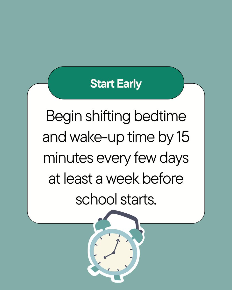 SHINE_sci's tweet image. School’s back! 🎒 While kids may be excited, adjusting to earlier mornings can be tough. Here are a few sleep tips from our FAACTS Lab director, Dr. Stearns, to help make the transition smoother. 🌙 

Stay tuned for teen sleep tips. 🌟

#SleepTips #KidsHealth #SHINEscience