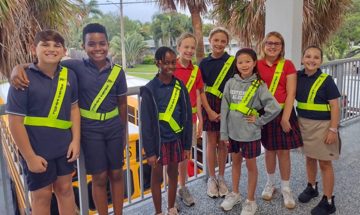 WALionsFTL's tweet photo. Our Safety Patrol is back! Fifth-grade student leaders are helping mornings run smoothly—greeting students, guiding them to class, and keeping our hallways safe. #WAStudentLeaders #SafetyFirst https://t.co/9fHIwmpewJ