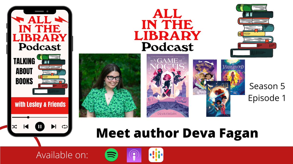 We're back!  Season 5 kicks off talking to A Game of Noctis author Deva Fagan!  Listen HERE creators.spotify.com/pod/profile/al…   #AllInTheLibrary #DevaFagan #BattleOfTheBooks #MiddleGrade #MiddleGradeFantasy #MiddleGradeReads <a href="/HumbleISD/">Humble ISD</a> <a href="/simonschuster/">Simon & Schuster</a>