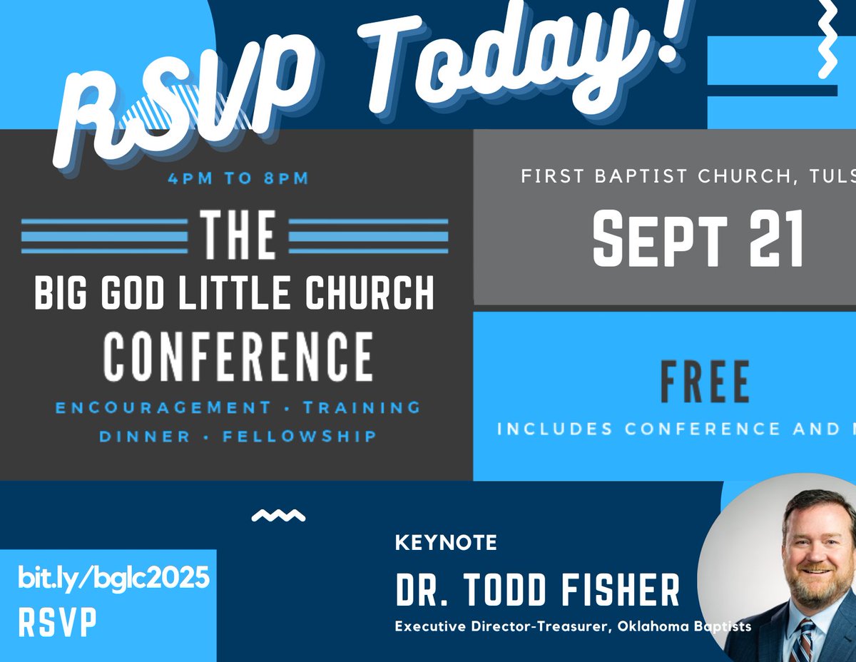 TMBNdotNET's tweet image. RSVP Today! 2025 Big God Little Church Conference Is Sept 21! Breakout Sessions Listed! conta.cc/3V5920L