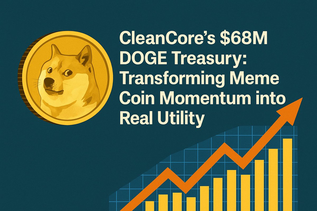 1/7
🚀 Big news: CleanCore Solutions (NYSE: $ZONE) just acquired 285.42M $DOGE (~$68M), launching the first official Dogecoin Treasury backed by the Dogecoin Foundation’s House of Doge.
#Dogecoin #Crypto