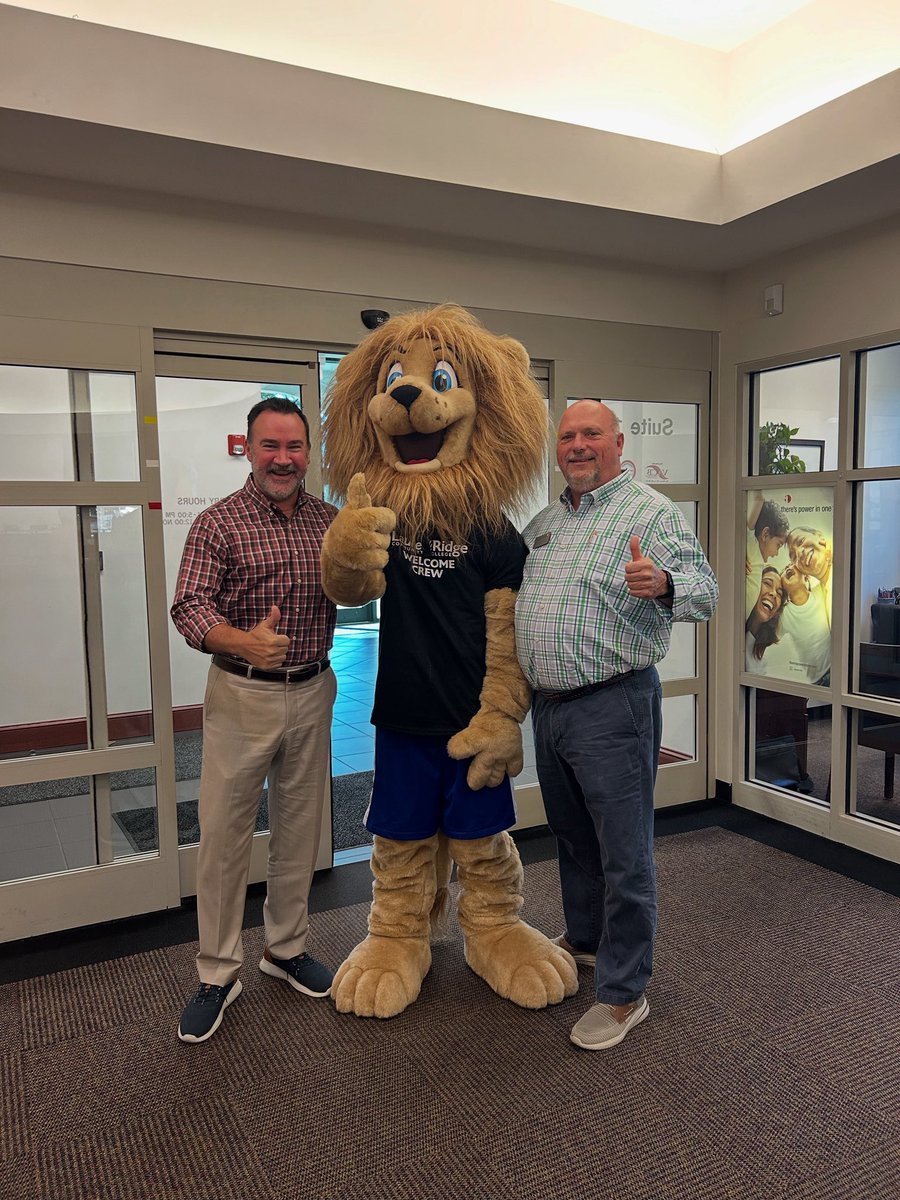 Got to hang out with two celebrities today! Lincoln Jones from First Bank and Leo the Lion from <a href="/LaurelRidgeWS/">Laurel Ridge Workforce Solutions</a>.