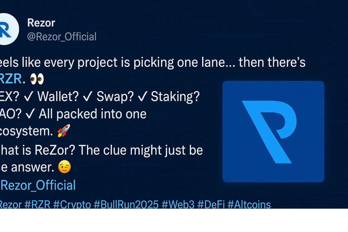Feels like every project is picking one lane… then there’s $RZR. 👀
CEX? ✔️ Wallet? ✔️ Swap? ✔️ Staking? ✔️ DAO? ✔️
All packed into one ecosystem. 🚀
What is ReZor? The clue might just be the answer. 😉
<a href="/Rezor_Official/">Rezor</a>
#Rezor #RZR #Crypto #BullRun2025 #Web3 #DeFi
