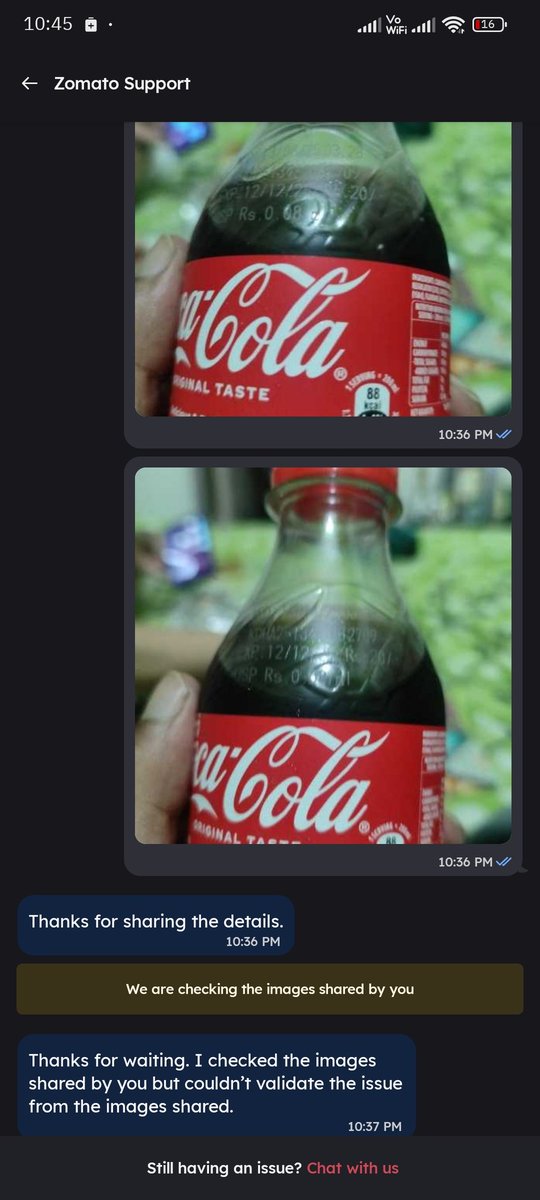 AnkurTheme's tweet photo. T/2

MRP overselling is not allowed and illegal. I understand some restaurants might be unaware about it and hence I contacted @zomato support. It would have been solved much easier if a human agent would have been present instead of a bot. https://t.co/ZWXHFez7Td