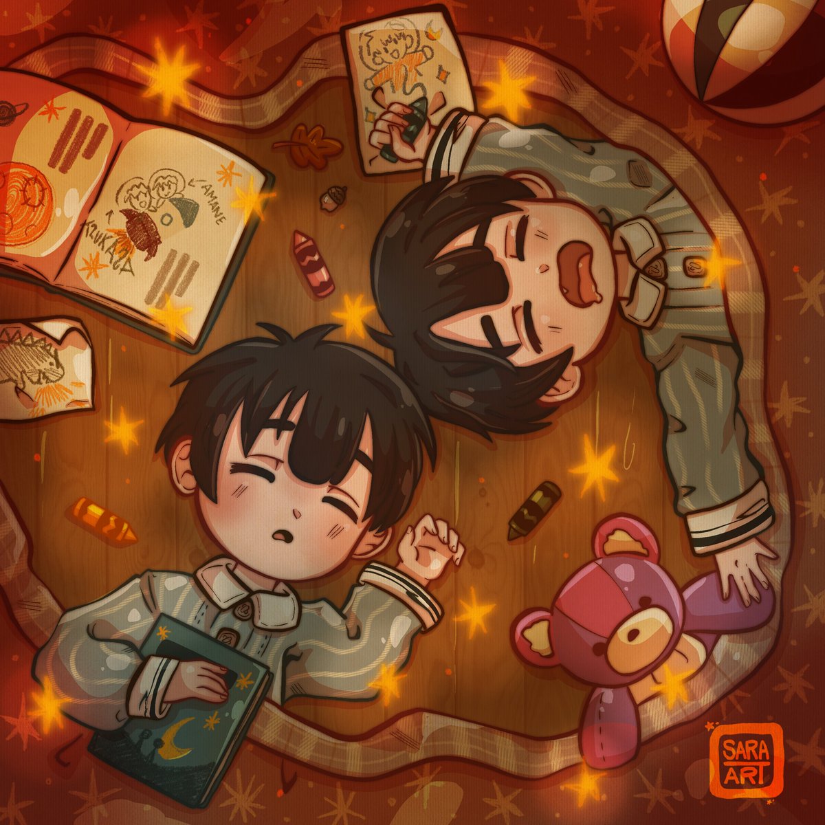 A quiet moment under the same dream ✨🌙🚀
.
#fanart #jshk #tbhk  #キスの日 #地縛少年花子くん #amane #tsukasa