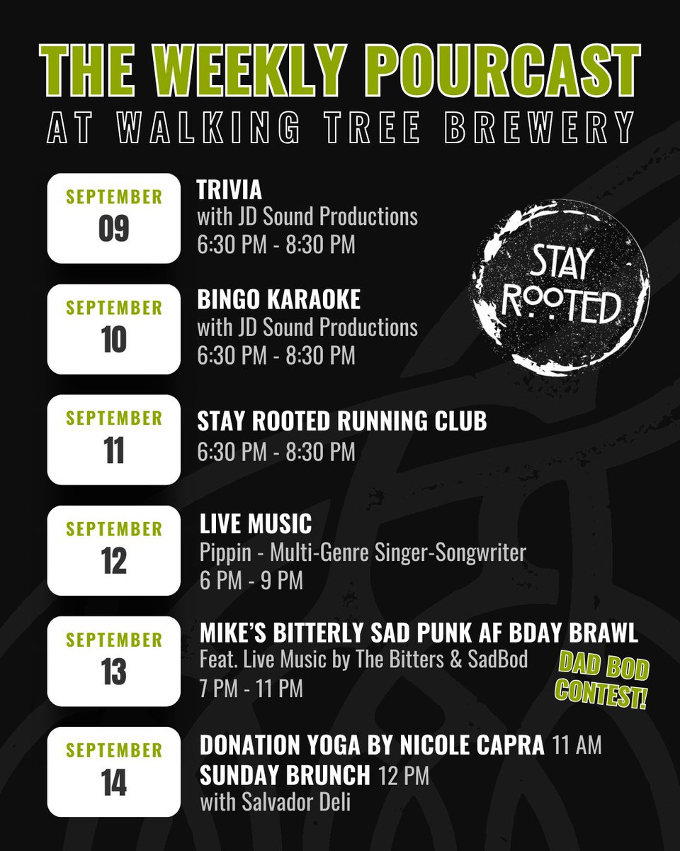 September is shaping up to be killer! So many amazing events are heading to WTB. Mark your calendars and come enjoy 'em with a cold craft beer.